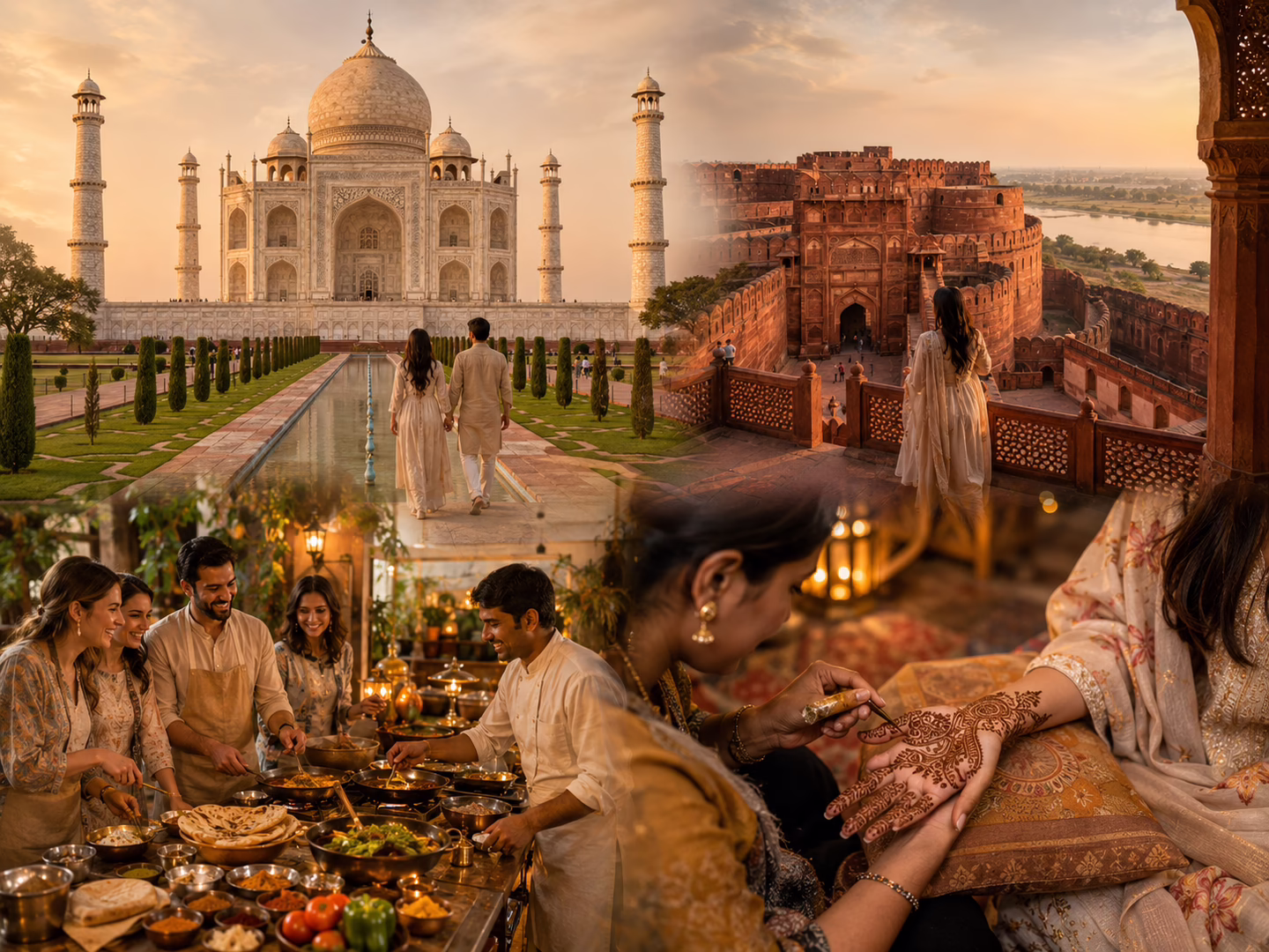 Taj Mahal y cocina en Agra
