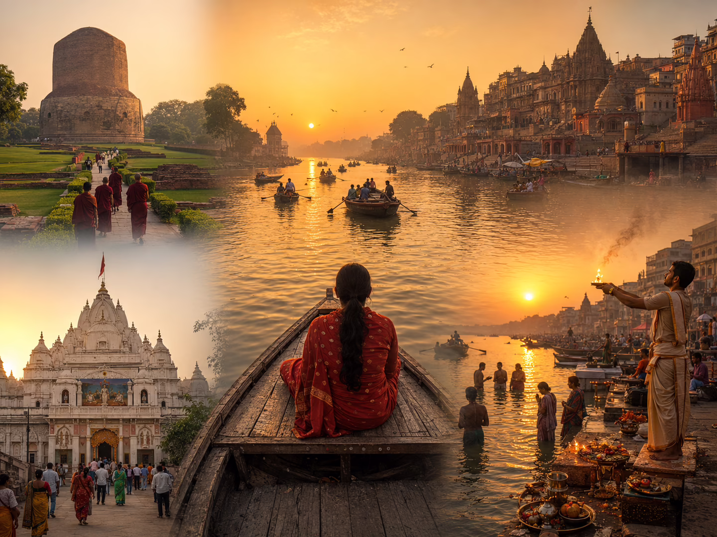 Amanecer en el Ganges y Sarnath